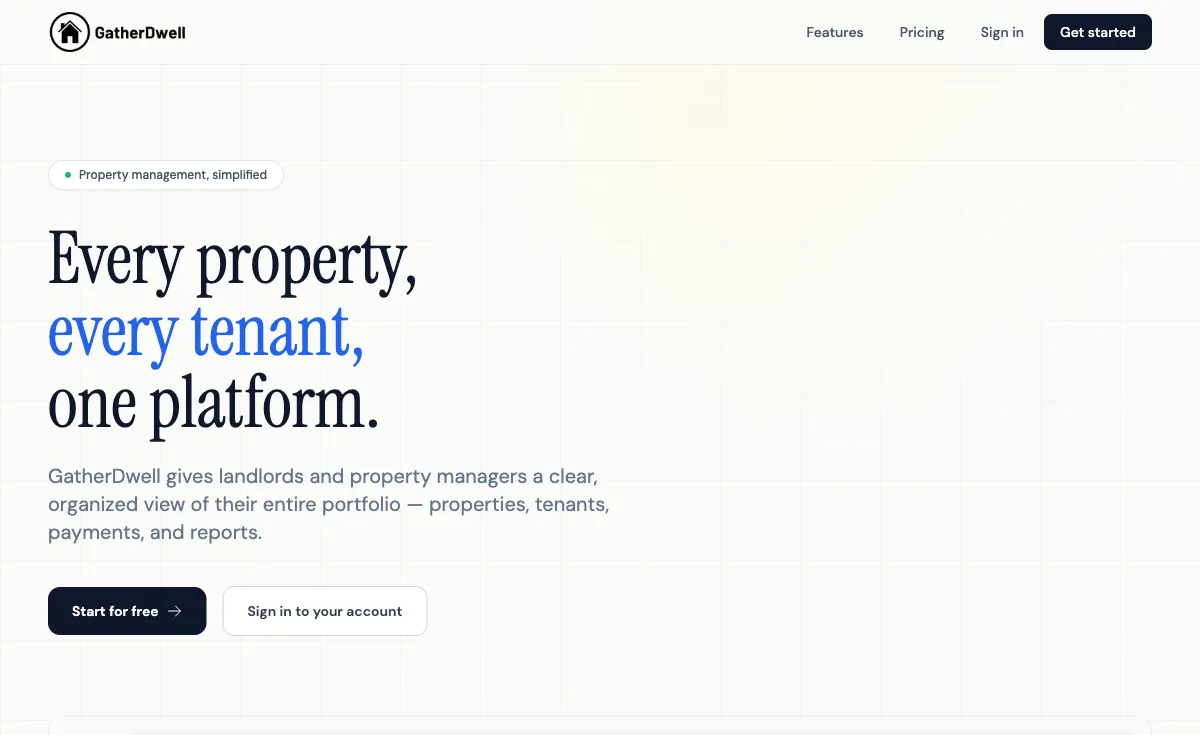GatherDwell - Property Management Web App